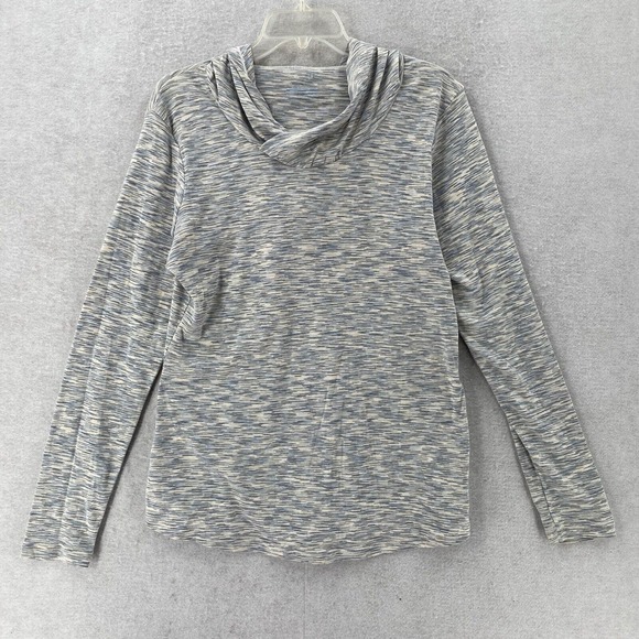 Columbia Shirt Womens XL Pullover Hooded Mock‎ Neck Space Dye Gray Coastal - Picture 1 of 16